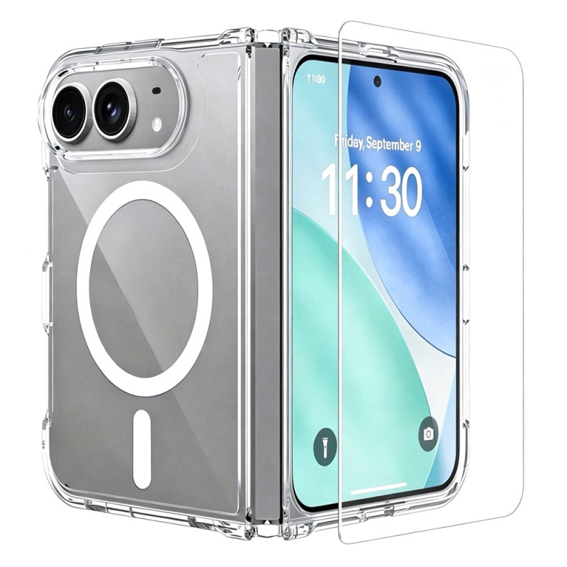 Capa magnética dupla para iPhone em acrílico de 2 mm com vidro temperado