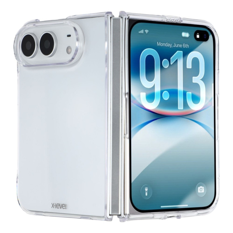Capa transparente Duo para iPhone com proteção de dobradiça X-LEVEL