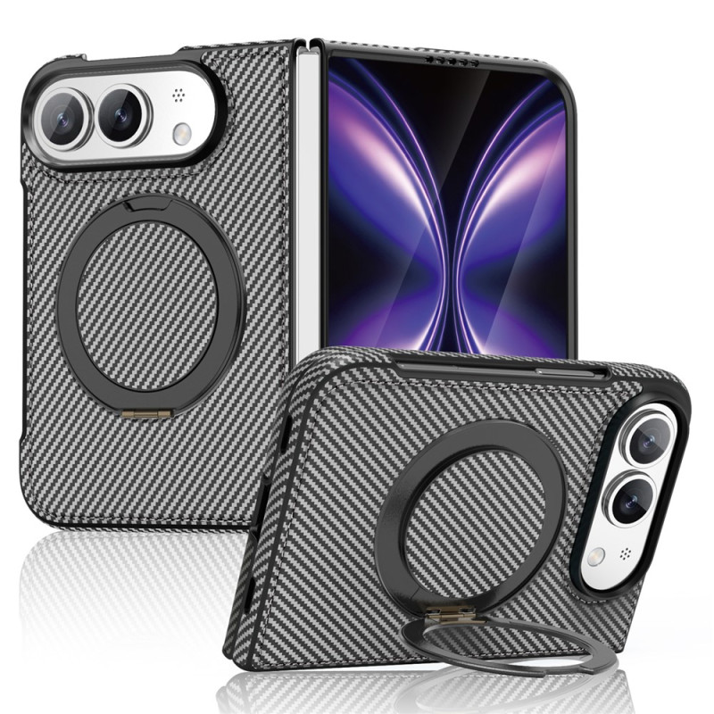 Capa para iPhone Duo MagSafe com textura de carbono e suporte