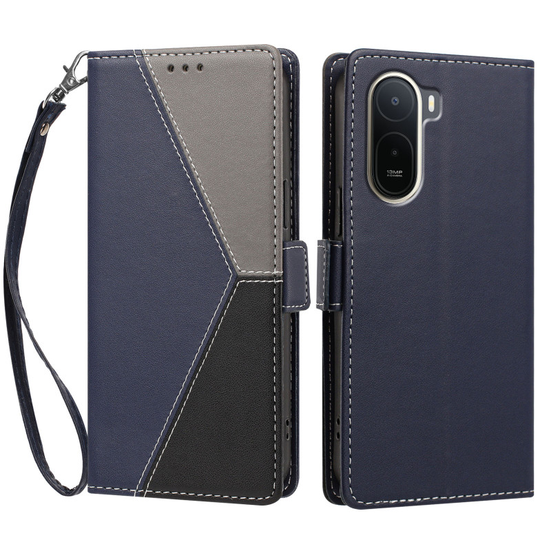 Capa para Xiaomi Redmi A7 Pro / Poco C81 Pro tipo carteira, anti-RFID, tricolor