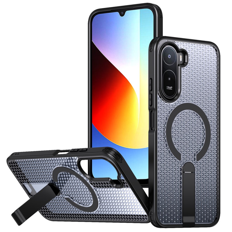 Capa magnética quadriculada para Xiaomi Redmi A7 Pro / Poco C81 Pro com suporte