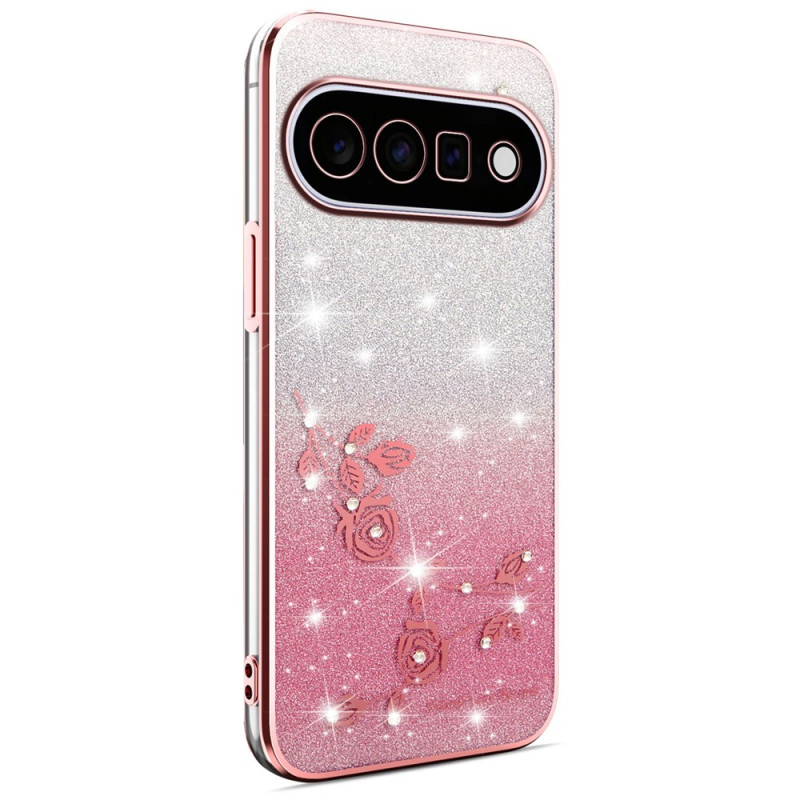 Capa para Google Pixel 11 com flores e strass da KADEM