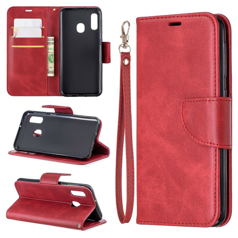 Aba oblíqua lisa da capa Samsung Galaxy A20e Aba oblíqua lisa da capa Samsung Galaxy A20e
