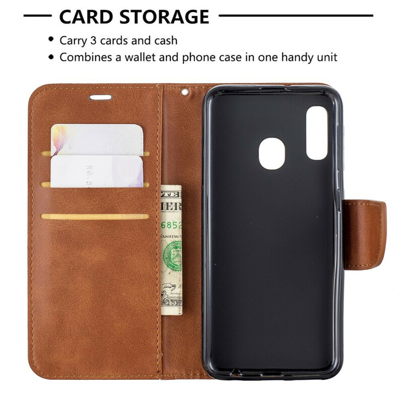Aba oblíqua lisa da capa Samsung Galaxy A20e Aba oblíqua lisa da capa Samsung Galaxy A20e
