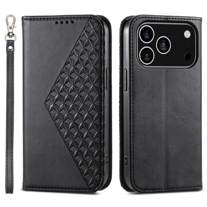 Capa para iPhone 18 Pro / 17 Pro com padrão de losangos e alça