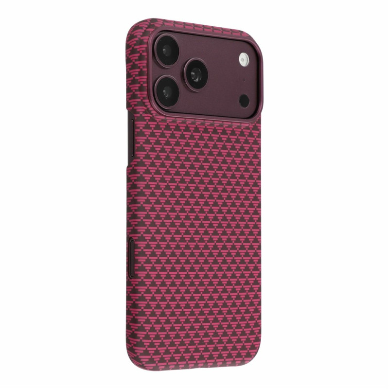 Capa magnética para iPhone 18 Pro / 17 Pro em fibra de carbono com padrão triangular