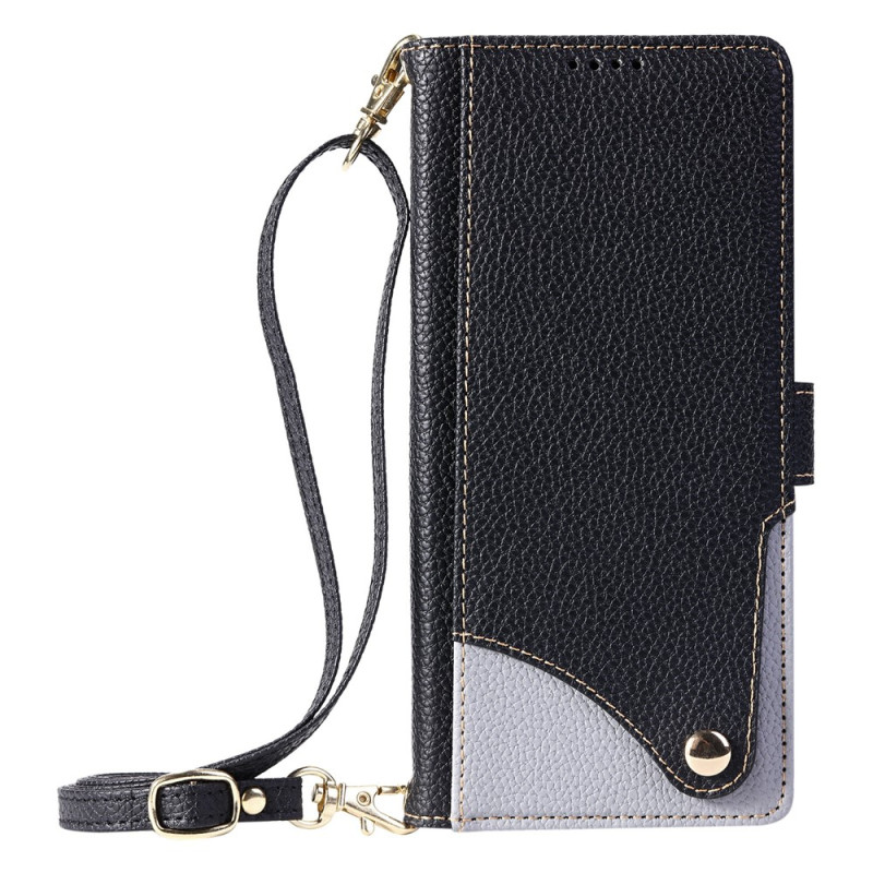Capa bicolor para iPhone 18 Pro / 17 Pro com alça de ombro e alça de mão