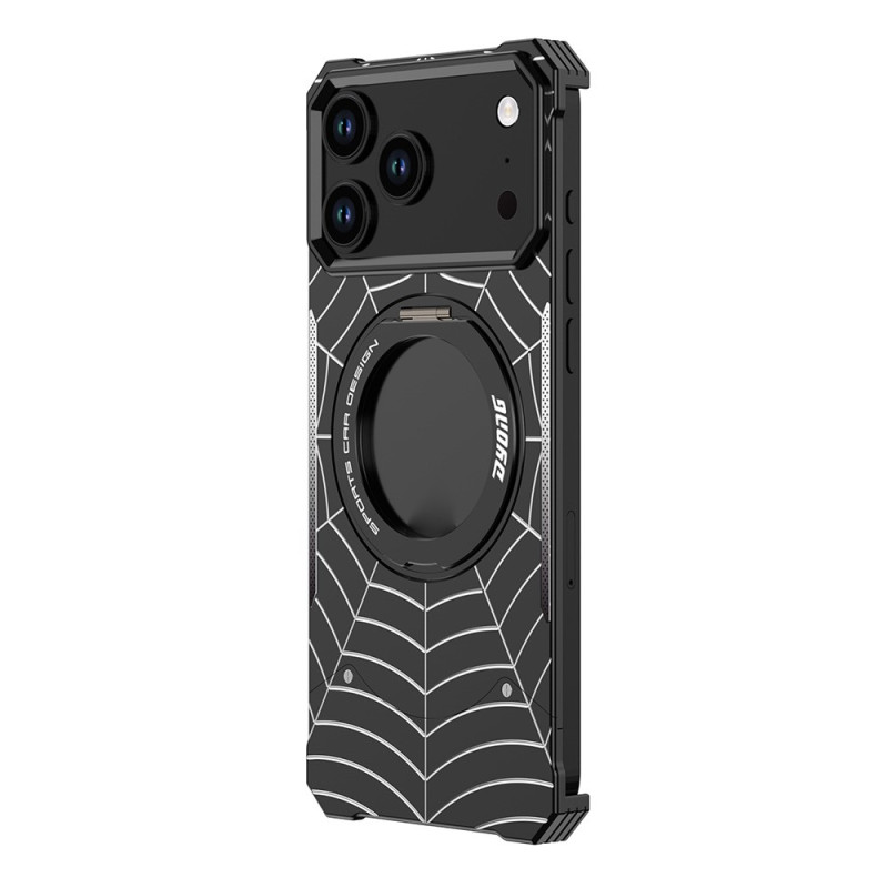 Capa magnética Spider Web para iPhone 18 Pro / 17 Pro com anel giratório
