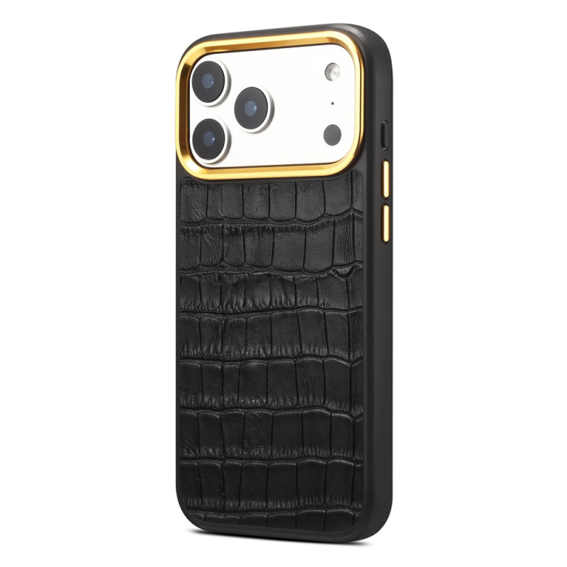 Capa magnética para iPhone 18 Pro / 17 Pro em pele com efeito de crocodilo