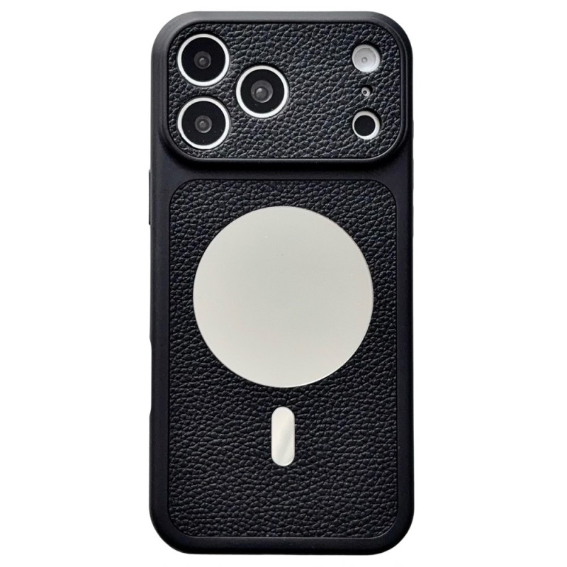 Capa magnética para iPhone 18 Pro / 17 Pro com efeito de couro e espelho