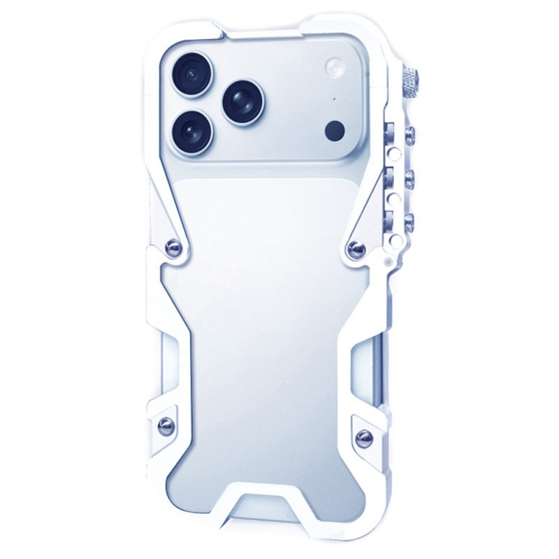 Capa protetora para iPhone 18 Pro / 17 Pro em metal, estilo braço mecânico