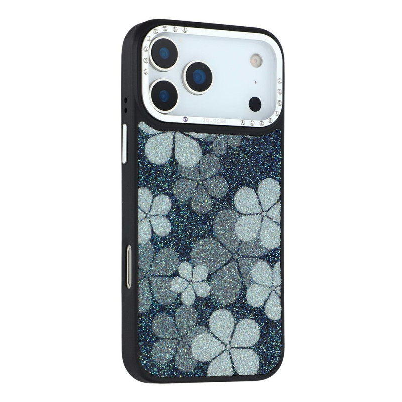 Capa magnética floral com strass para iPhone 18 Pro Max / 17 Pro Max