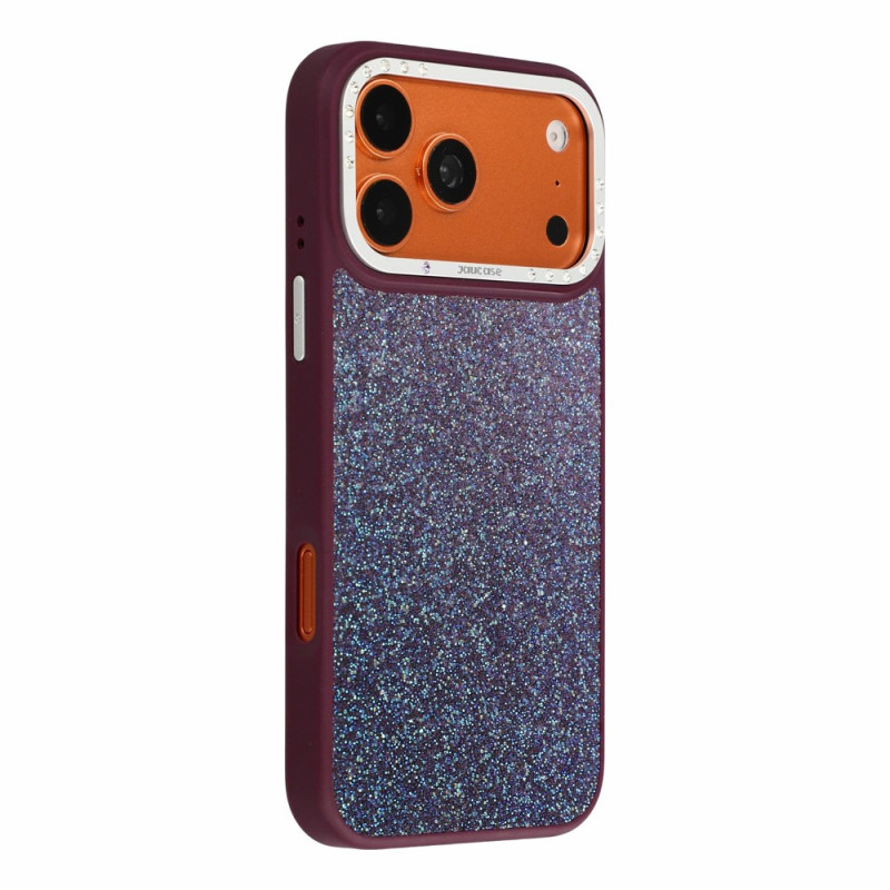 Capa magnética texturada para iPhone 18 Pro Max / 17 Pro Max com moldura de strass