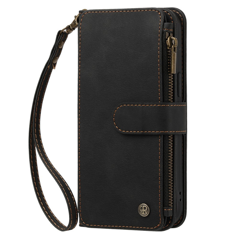 Capa para iPhone 18 Pro Max / 17 Pro Max tipo carteira com fecho de correr para 9 cartões