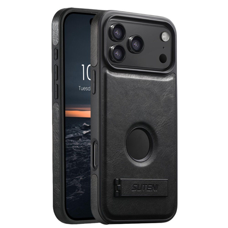 Capa magnética para iPhone 18 Pro Max / 17 Pro Max com efeito de couro e suporte