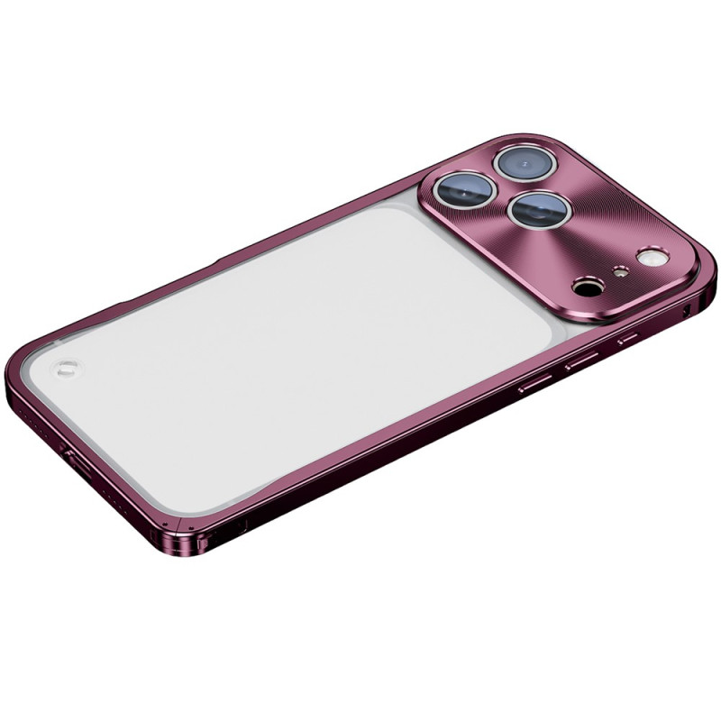 Capa transparente mate para iPhone 18 Pro Max com moldura metálica