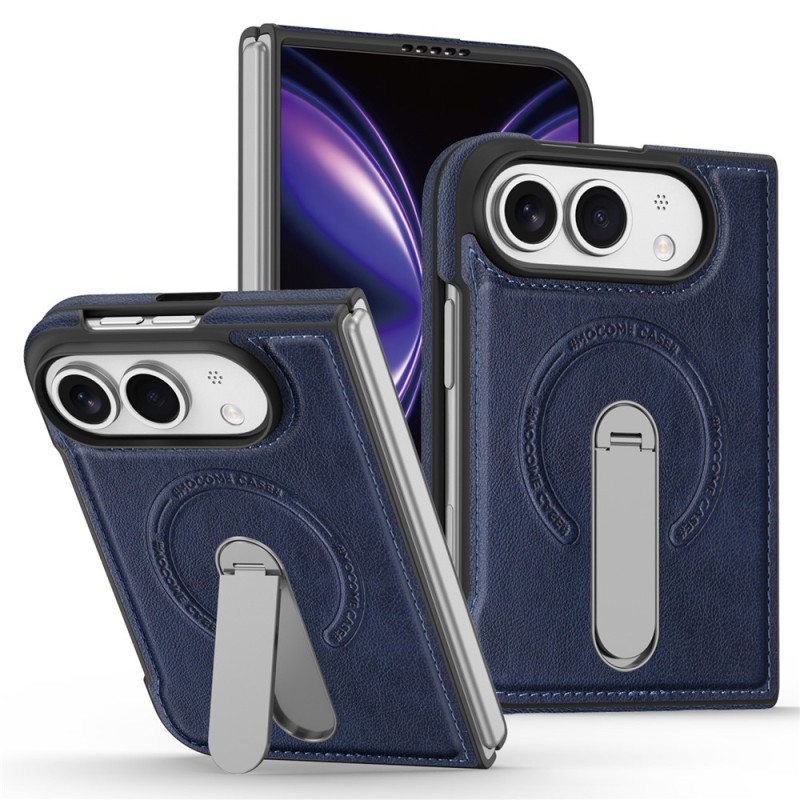 Capa magnética para iPhone Duo com efeito de couro e suporte giratório de 360°
