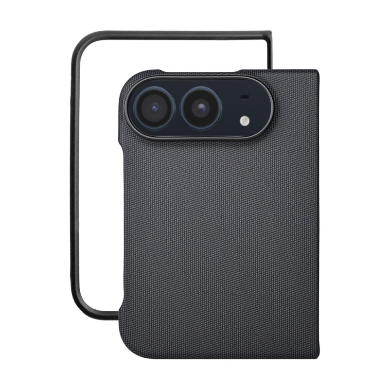 Capa magnética para iPhone Duo com efeito tecido e vidro temperado integrado