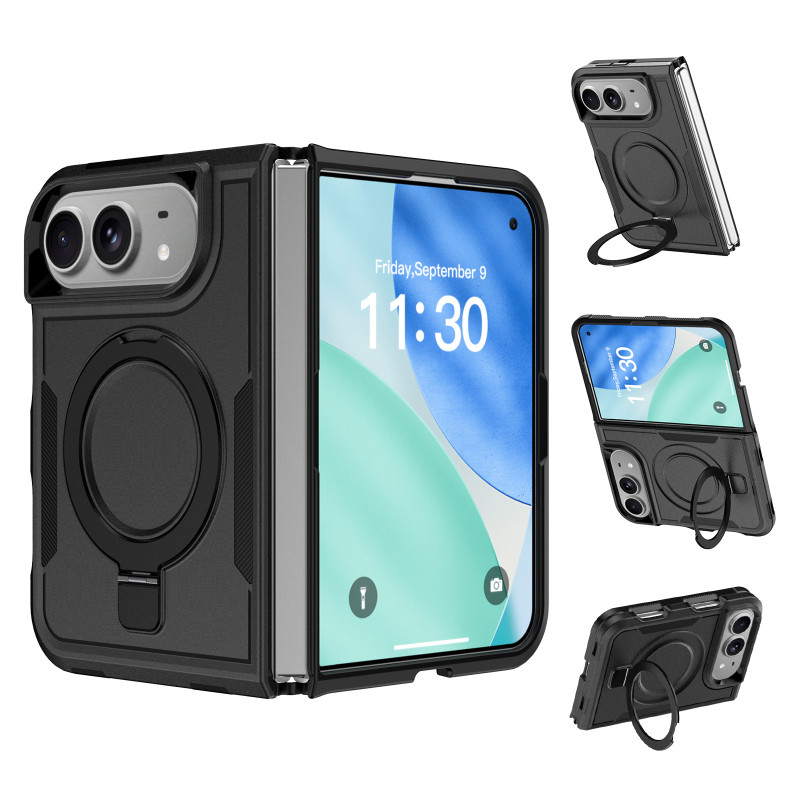 Capa magnética anti-choque para iPhone Duo com anel de suporte giratório