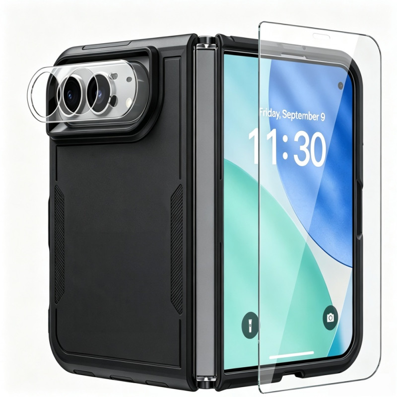 Capa antiderrapante para iPhone Duo com vidro de proteção para o ecrã e proteção para a câmara