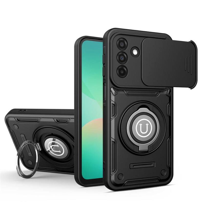 Capa para Samsung Galaxy A18 4G / A17 4G / 5G com tampa deslizante para a câmara e anel de suporte