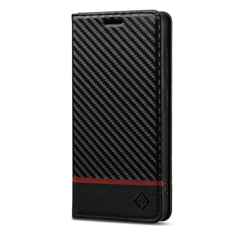 Capa Flip para Samsung Galaxy A18 4G / A17 4G / 5G em fibra de carbono LC.IMEEKE