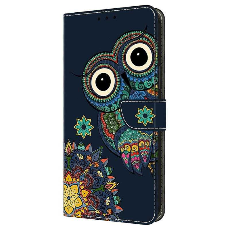 Capa para Xiaomi Redmi 17 5G / 4G com padrão de coruja e mandala