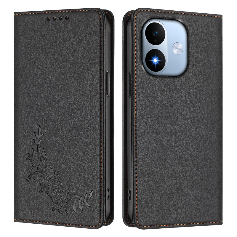 Capa Flip para Xiaomi Redmi Note 17 5G / 4G com estampa de peônias