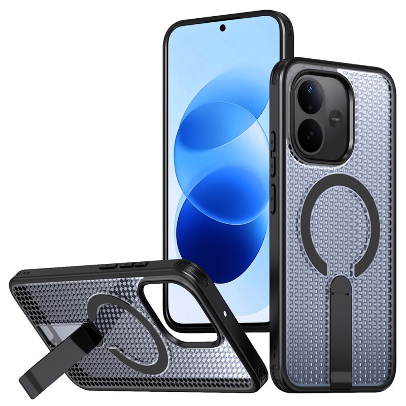 Capa magnética anti-choque com textura em grelha para o Xiaomi Redmi Note 17 5G / 4G
