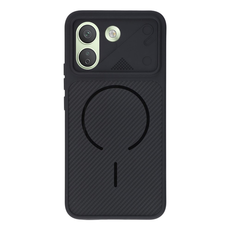 Capa magnética para o Xiaomi Redmi Note 17 Pro Max 5G com efeito de fibra de carbono