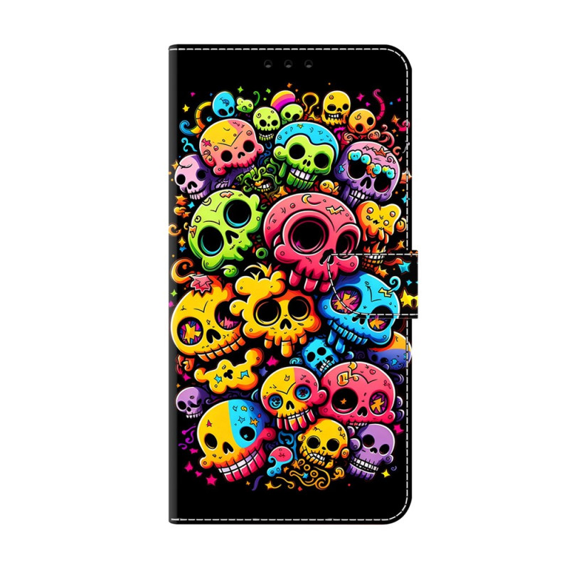 Capa para Xiaomi Redmi Note 17 Pro Max 5G com caveiras coloridas