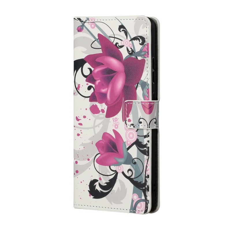 Capa para Xiaomi Redmi Note 17 Pro Max 5G com padrão «Tropical Flowers»