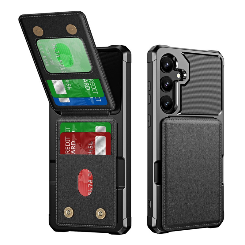 Capa Samsung Galaxy S26 FE com porta-cartões tipo flip (4 cartões)