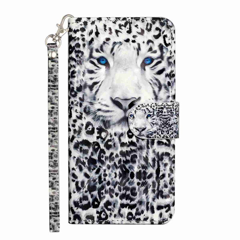 Capa Samsung Galaxy S26 FE com padrão de leopardo e alça