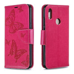 Capa Huawei Y6 2019 Borboletas e Aba Oblíqua Capa Huawei Y6 2019 Borboletas e Aba Oblíqua