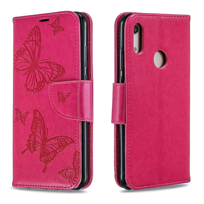 Capa Huawei Y6 2019 Borboletas e Aba Oblíqua Capa Huawei Y6 2019 Borboletas e Aba Oblíqua