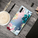 Samsung Galaxy Note 10 Plus Capa transparente para flores de aguarela