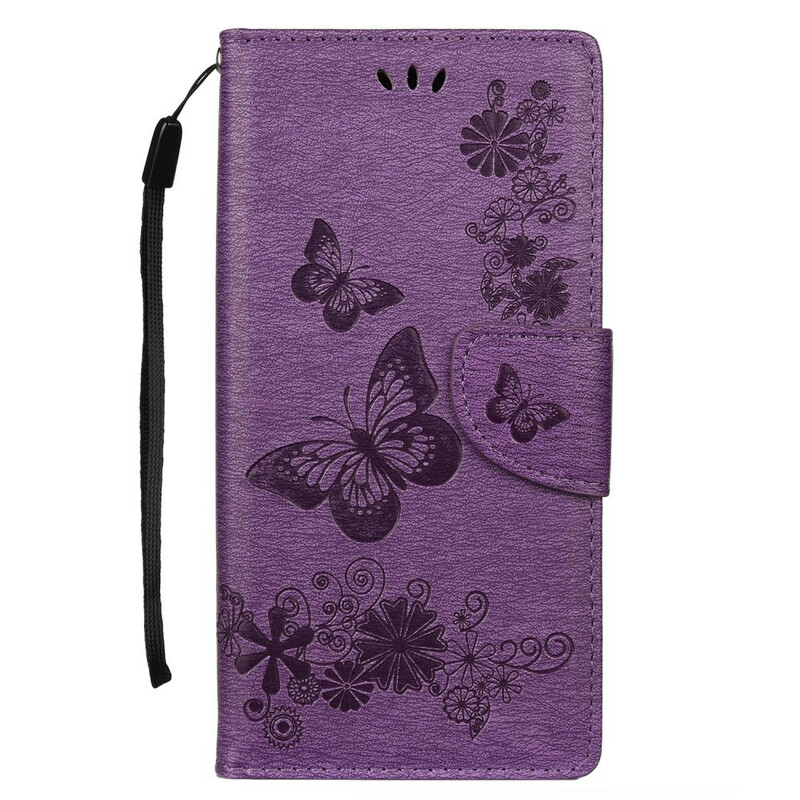 Samsung Galaxy Note 10 Plus Case Butterflies e Floralies com CordÃ£o