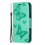 Capa para iPhone 11 Butterfly Printed Lanyard