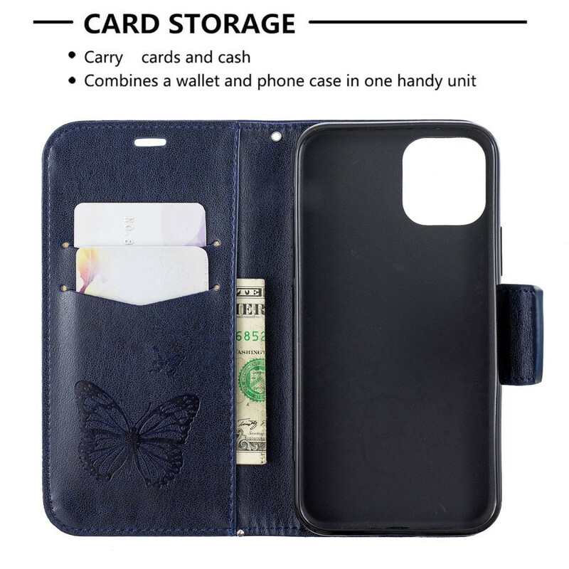 Capa para iPhone 11 Butterfly Printed Lanyard Capa para iPhone 11 Butterfly Printed Lanyard