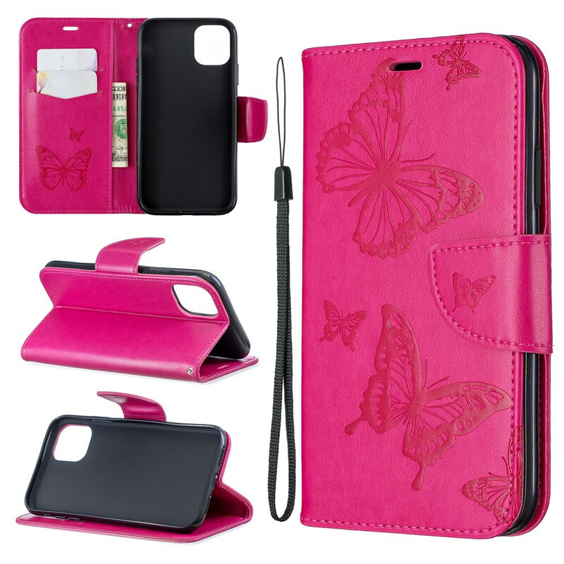 Capa para iPhone 11R Butterfly Printed Lanyard