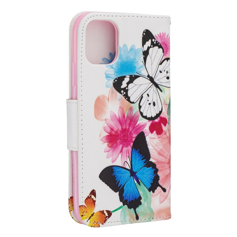 Capa para iPhone 11R Borboletas e Flores Pintadas