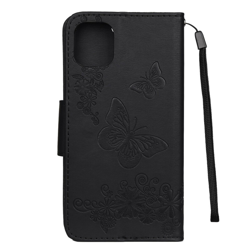 Esplêndida capa para iPhone 11 Butterflies com Lanyard