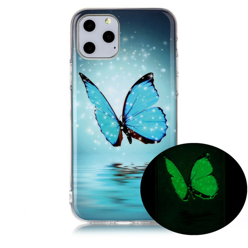iPhone 11 Capa Fluorescente Azul Butterfly