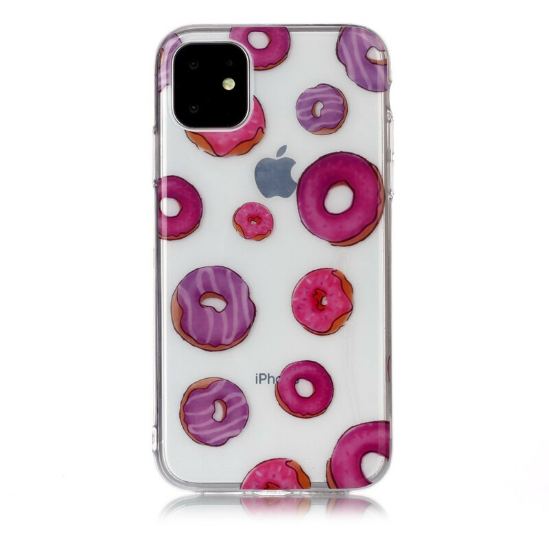iPhone 11 Ventilador de Donuts em Capa Transparente
