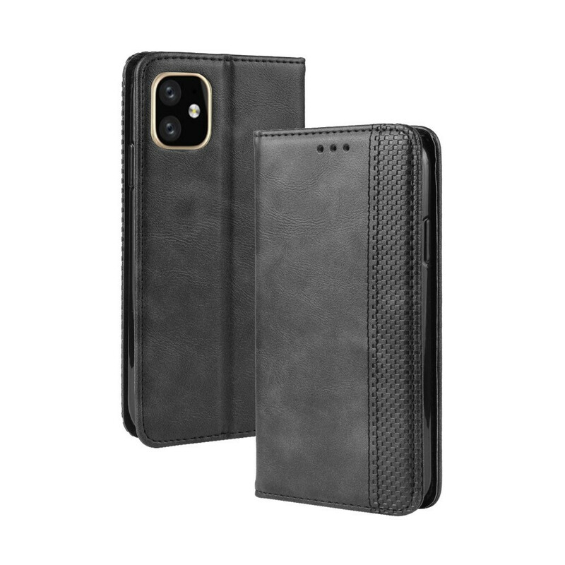 Capa Flip Cover iPhone 11 Pro Max Leather Effect Vintage Stylish