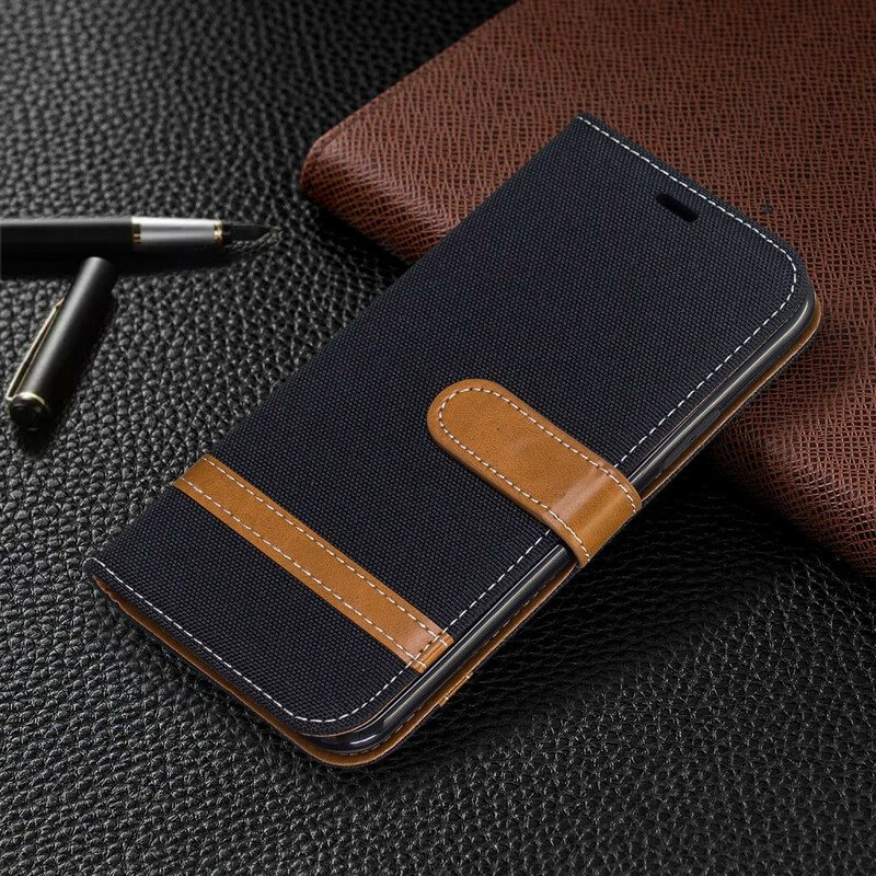 Capa de tecido e de couro para o iPhone 11 Pro