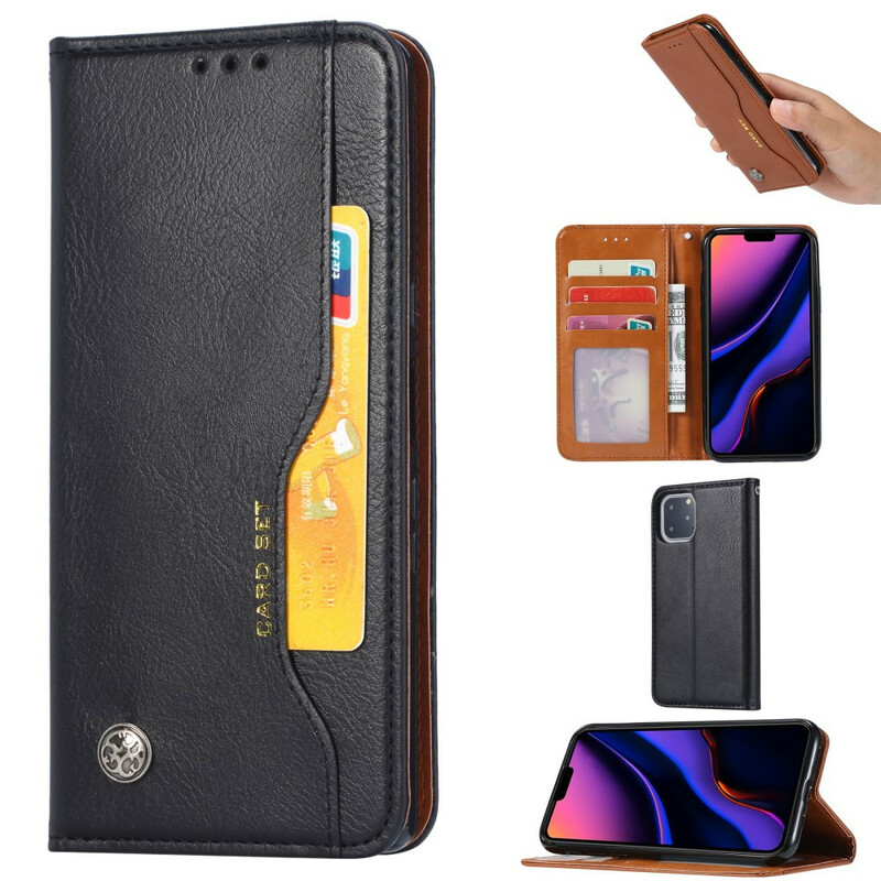 Capa Flip Cover iPhone 11 Pro Max Leatherette Capa de cartão