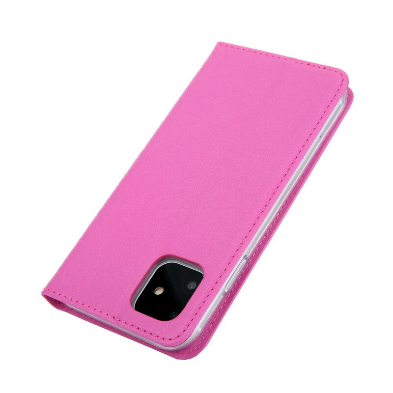 Capa Flip Cover iPhone 11 Efeito Couro Seda