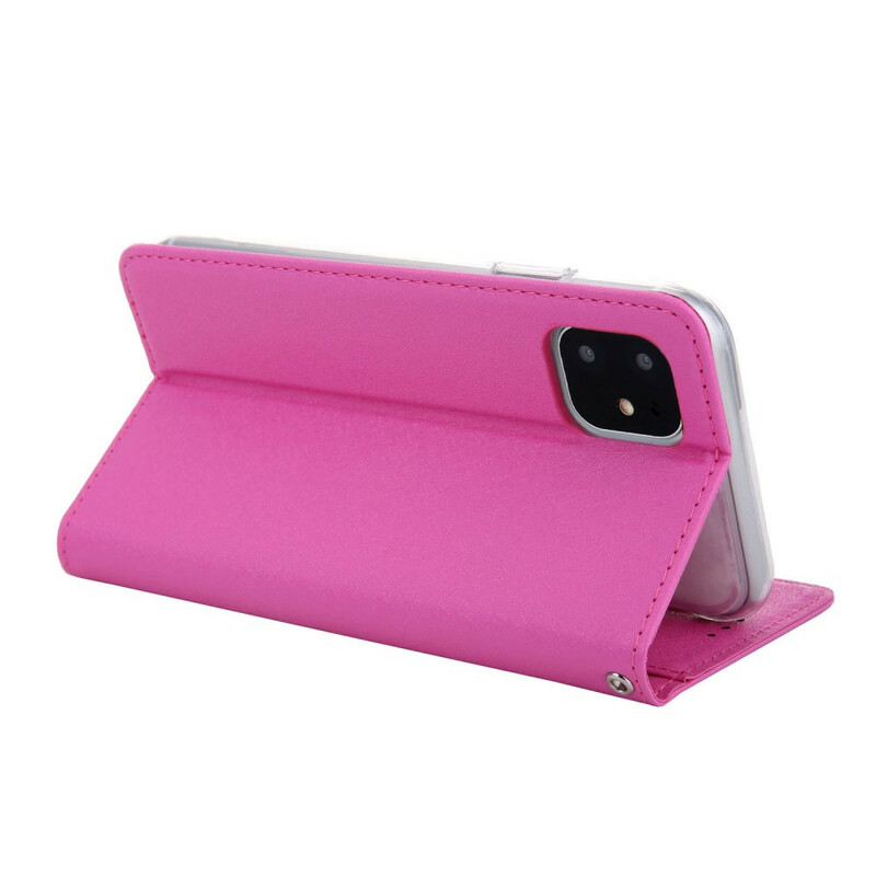 Capa Flip Cover iPhone 11 Efeito Couro Seda